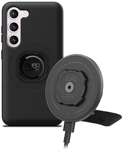 Quad Lock Adhesive Dashboard/Console Car Phone Holder Kit with MAG Wireless Charging Head V2 and MAG Phone Case for Galaxy S23