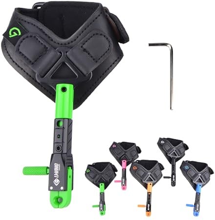 limaity Bogenschießen Release Aids Spannhilfen Compound Bogen Caliper Release Aids Einstellbare Leder Handgelenk Gurt 360 Drehen Handgelenk Trigge für Bogenschießen Jagd Schießen