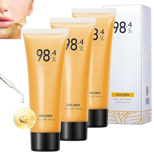 Goldfolien-Honig-Peel-Off-Maske, 98.4% Peel-Off Anti-Falten Whitening Mask, Mitesser-Entferner-Anti-Aging-Gold-Gesichtsmaske Für Feuchtigkeitsspendende Tiefenreinigung (3 Stück)