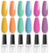 ROSALIND Pintauñas Semipermanentes, Macarrón Esmaltes Semipermanentes Para Uñas, 6 Colors Amarillo Naranja Verde Azul Morado Esmaltes Semipermanentes de Uñas en Gel UV LED Para Principiantes