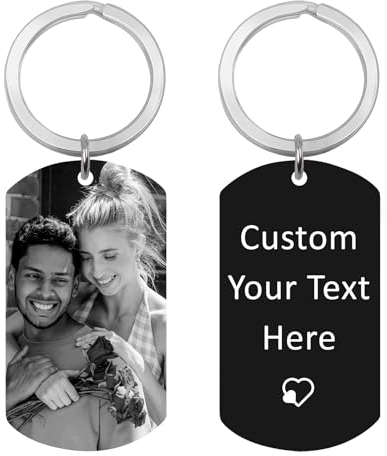 Porte-Clés Personnalisable Double Face Avec Photo - Idéal Pour Garçons, Filles, Homme, Femme, Petit Ami - Cadeau Personnalisé Pour Anniversaire (Style 4)