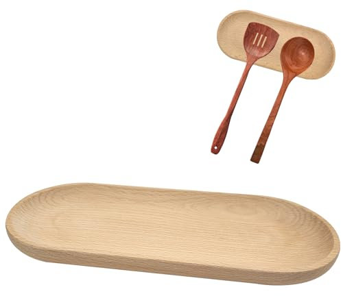Poggia Mestolo Oucina, Appoggia Mestoli da Cucina in Legno Naturale Retrò Poggia Cucchiaio da Cucina per Portaposate da Banco per Spatole, Cucchiai, Pinze e Altri Utensili da Cucina Marrone Chiaro - 2