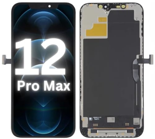 ETech61 iPhone 12 Pro Max Screen Replacement 6.7 LCD Display FHD Touch Screen Digitizer for iPhone 12 Pro Max, Compatible with Model A2411 /A2342 /A2410 /A2412, LCD for iPhone 12 Pro Max