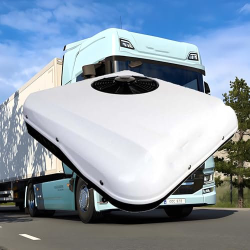 SXHEYUY 12V/24V Caravana Aire Acondicionado, 2 In1 Calefacción Y Refrigeración Unidad Aire Acondicionado Techo para Autocaravana, Adecuado para Camion, Autocaravanas, Autobuses,Blanca,12v
