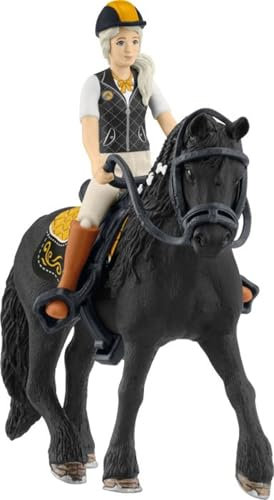 SCHLEICH Horse Club | Tori & Princess 42640 | bewegliche Mädchenfigur mit Pferd, Sattel, Zaumzeug & Satteldecke | detailgetreues Pferde Spielset | Geschenk für Kids | Spielzeug ab 5 Jahren | 11 Teile