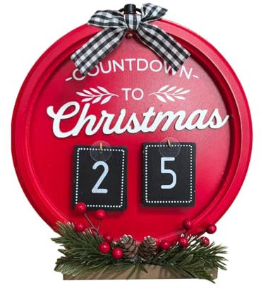 Milageto Weihnachts-Adventskalender, Ornament zum Aufhängen, stilvolle Foto-Requisiten, Weihnachtskalender, Holzkalender für den Schreibtisch, Weihnachten,