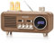 Radio Reloj FM Vintage con Altavoz Bluetooth, Radios Retro Portátiles con 2 Luces Cálidas, Recepción Fuerte y Conectividad Rápida Bluetooth 5.4, Enchufe de Transistor en la Pared para Casa, Cocina