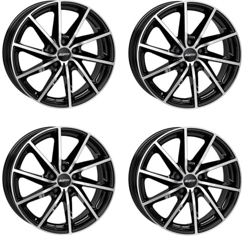 4x Alutec Felgen Singa 6.0Jx15 ET39 4x100 diamant-schwarz frontpoliert kompatibel mit OPEL Adam Astra Corsa Karl Karl Rocks Meriva Tigra