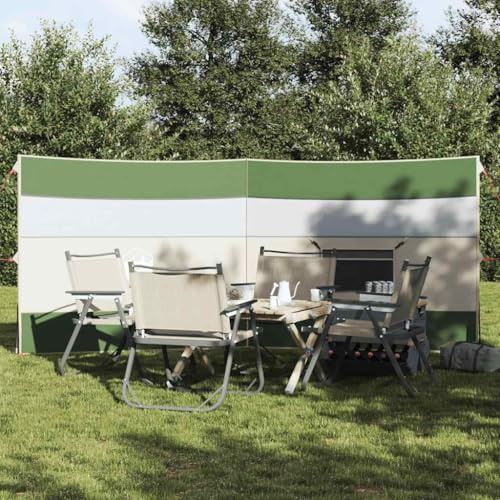 Homgoday Camping-Windschutz Sichtschutz Strand, Windschutz Sichtschutz für Strand, Camping und Garten Grün 340x130 cm Wasserdicht