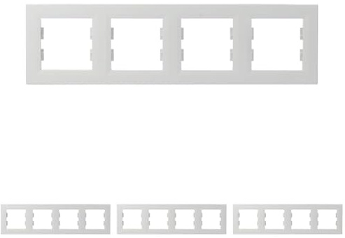 Schneider Electric Asfora EPH5800421D 4-Fach Rahmen für Schalter und Steckdose, Horizontal, weiß (Packung mit 4)