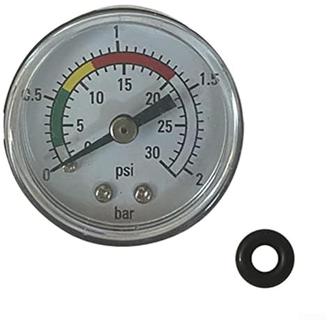 1 Pcs Pool Filter Pressure Gauge 0–2 Bar / 30 PSI, Stainless Steel Filter Pump Pressure Gauge for Intex 11224 Sand, Hot Tubs, Spas