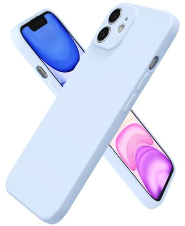 oakxco for iPhone 11 Case Silicone, Ultra Slim Thin Phone Case for Women Girls, Plain Solid Color Minimalist Aesthetic Cute Girly Design, Soft Rubber Gel TPU with Camera Cover Protection, Light Blue