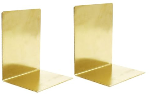 Lot de 2 serre-livres pratiques et élégants – Sécurisés et universels et ne tombent jamais en cuivre Couleur laiton