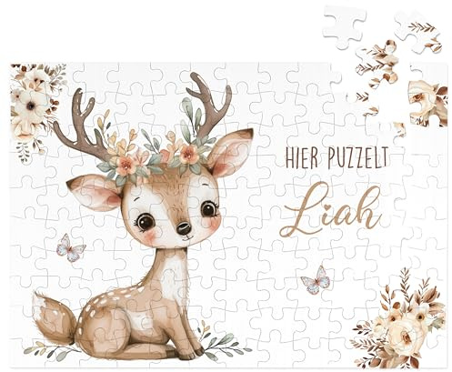 Kidsmood - Personalisiertes Kinderpuzzle mit Namen – Spielzeug Puzzle mit 192 Teile – Geschenk Mädchen zum Geburtstag & Taufgeschenk – Kleine Geschenke für Kinder & personalisierte Geschenke Baby