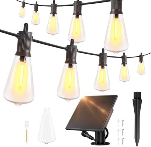 ZOTOYI Solar-Lichterkette für den Außenbereich, 10+1 LEDs, 9 Meter lang, mit Solarpanel und USB-Anschluss, 4 Modi, Schutzart IP65, für Pergola, Weihnachtsfeiern, Terrasse und Balkon