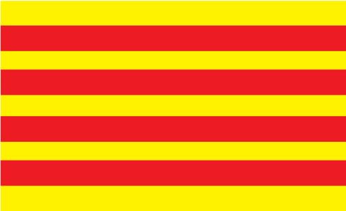 Bandera de Cataluña – Bandera Regional de Cataluña, España Pañuelo de bandera de barco ultra / 30 x 20 cm