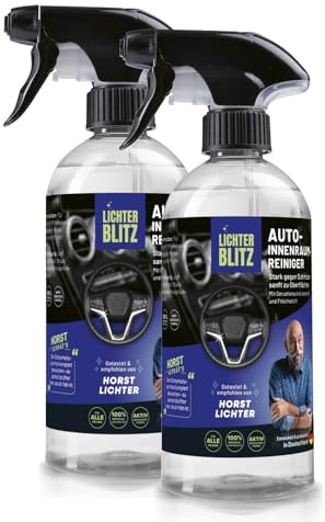 LICHTERBLITZ Limpiador para Interior de Coche, 500 ml, Accesorios para Coche, Cuidado de Cabina para Textiles, plástico y Goma, el Limpiador Interior Elimina el Polvo, los residuos de nicotina, Las