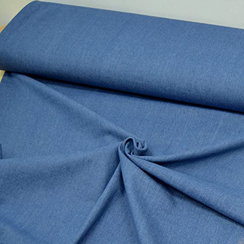 MAGAM-Stoffe Detroit Jeans Stoff 100% Baumwolle Oeko-TEX Meterware 50cm (02. Jeans-Blau)
