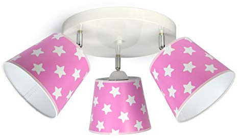 FKL DESIGN Home Deco Deckenleuchte Deckenlampe Kinderleuchte Kinderlampe Leuchte Lampe mehrfarbig Stern Metall 230V 299 300 G3 (Rosa, 300-G3 Sternchen)