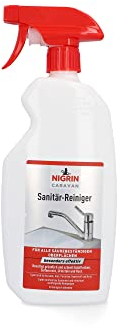 NIGRIN CARAVAN Sanitär-Reiniger, entfernt gründlich Kalkflecken, Seifenreste, Urinstein und Rost, streifenfreie Sauberkeit, geeignet für Keramik, Glas, Porzellan, Kunststoff und Acryl, 0,75l