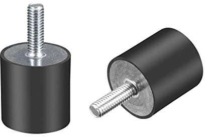 sourcing map 2pcs M6 Vibration und Dämpferaufnahme aus Gummi mit Gewindebolzen 0,98x 0,98 de