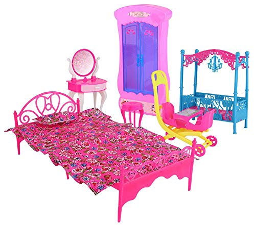 Miniature Meubles de Maison de Poupée Maison de Rêve Ensembles Mini Princesse Maison De Poupée Accessoire Début Éducatif Puzzle Chambre Jouet Cadeau pour Tout-Petits Enfants Infant Filles(#2)