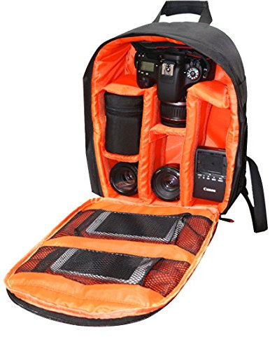Zaino per fotocamera videocamera obiettivi TOTO INDEPMAN 01 Arancione Multitasca traspirante Antiurto Protettivo SLR DSLR Scuola Videomaker Fotografico Reflex Professionale Notebook Laptop Obbiettivi