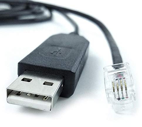 Washinglee USB to RJ9 Cable for Celestron HC, for Hand Controller with RJ9 Port, USB Control Cable for Celestron Computerized Telescope. (6 FT/ 1.8M)