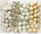 Magic 144 Spiegelbeeren Kugeln am Draht 2cm Weihnachtskugeln Baumkugeln Baumschmuck Weihnachtsdeko Kugeln Glaskugeln Set Christbaumschmuck - Cloud Dancer - weiß Elfenbein Champagner