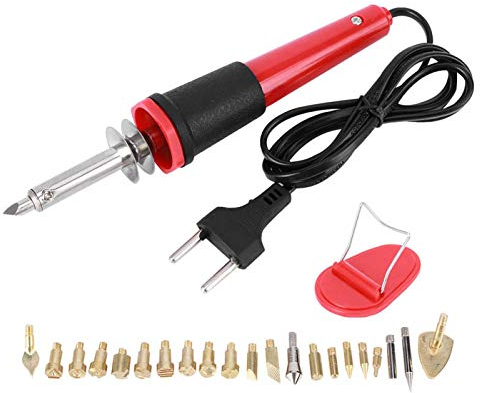 30W Lötkolben-Kit, Elektrokabel-Lötkolben-Lötkolben-Kit, Elektrischer Lötkolben Holzbrennstift Gravur Schnitzpyrographie-Werkzeug(AC230V EU)