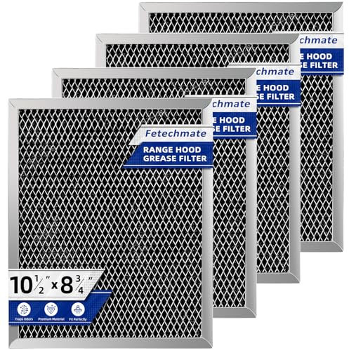 Fetechmate 97007696 - Filtro antiodore a carbone, 4 pezzi, compatibile con Br-oan, Ken-more sostituisce i filtri in rete in alluminio (20,3 x 3,8 cm)