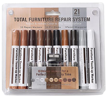 woyufen Möbelmarker Ausbessern, Holzmöbel-Reparaturset, Möbelreparaturset Holzmarker Für Flec Kratzer Holzböden Tische