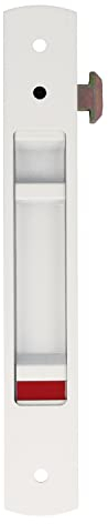 Amig 22660 Chiusura finestre e Porte scorrevoli MOD.3850 | Serratura a Gancio da Incasso | in Alluminio Finitura Bianca | Dimensioni: 190 x 29 mm