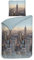 Heckett Lane Flanell Bettwäsche Hayden Städtemotiv Airy Blue 135x200 + 80x80 cm