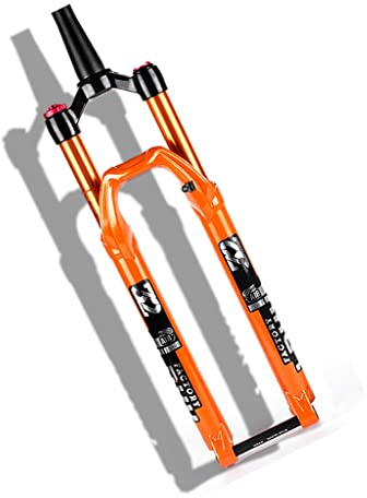 LHHL MTB 27.5/29er Air Suspension Fork Travel 120mm Thru Axle 100×15mm MTB Bike Air Fork With Rebound Damping Manual Lockout 28.6mm Tapered Tube 1-1/2 Disc Brake (Color : Orange, Size : 29)