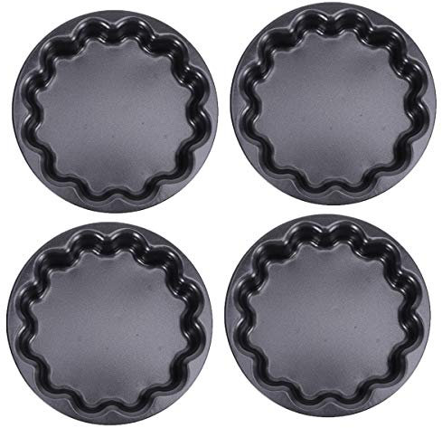 4 Pcs 6 Inch Small Plum Cake Mold Non- Stick Baking Mold Heat Resistant Reusable Cookies Bread Mold Home Baking Tool (Black)
