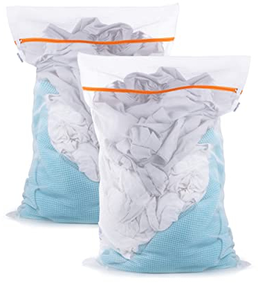 SANDWATCH Wäschetasche Wäschenetz Reißverschluß Wäschenetz Wäschesäcke für Waschmaschine Wash Bag Groß Wäschenetz 2 Stück 60x90cm