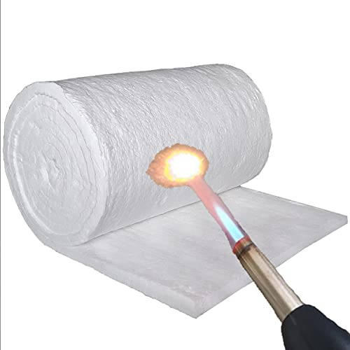 OURECO Keramische Faser Decke, 30mm/1in Dicke Aluminiumsilikat needled Decke, 1260 ℃ Wärmedämmung Baumwolle Isolierung Decke, for Holzofen Schmiede Ofen Kamin Ofen Pizza Ofen Isolierung