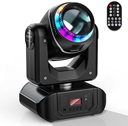 100W Moving Head Bühnenlicht,10 Muster+8 Farben+18 Prismen Strahleffekt Hohe Helligkeit Leistungsstarker Scheinwerfer Partylicht mit Fernbedienung für Disco Club Live Show Bar Hochzeit Weihnachten
