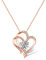 Chaînes pour femmes, Collier Cœur en or rose 925 argent sterling Amour Cœur AAA+ strass pendentif Collier pour femmes Collier en or rose cadeau Saint-Valentin Fête des mères Noël