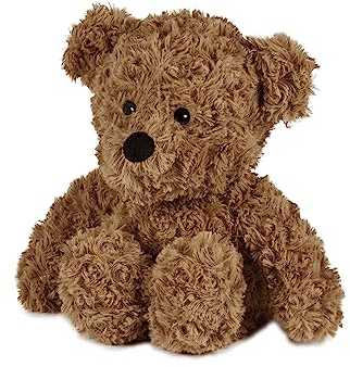 Warmies Peluche Orsetto Riccio Marrone Pesato Utilizzabile nel Microonde con Profumo di Lavanda Francese, Borsa di Grano Caldo o Freddo per un fresco relax e un caldo sollievo