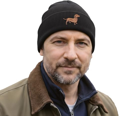 The House Of Dog Dackel Wurst Hund Besitzer Geschenk Klassische Manschette Unisex Beanie Skimütze mit gesticktem Design