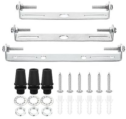PATIKIL 105mm 115mm 120mm Ceiling Light Plate Kit, 3 Set Light Fixture Mounting Bracket Plate Universal Steel Crossbar for Home Office Pendant Wall Light