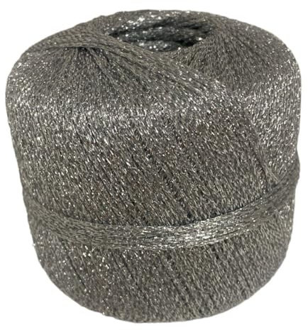 le antiche mercerie Filato Lamè Lurex Laminato gomitolo da 25 gr per Uncinetto e Hobbistica in Vari Colori (Argento 02)