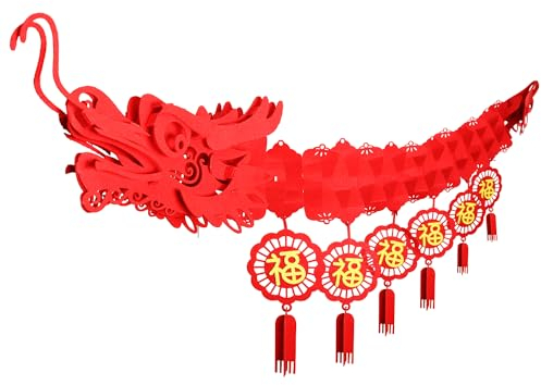 Décoration de Dragon Chinois, Décoration Suspendue Dragon Rouge 3D 2024 du Nouvel an pour Les Décorations de Fête à la Maison du Festival du Printemps du Nouvel an Lunaire (1 Pièce)
