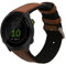kwmobile Pulsera Compatible con Garmin Forerunner 55 Correa - 1x Correas de Cuero auténtico - Tamaño Ajustable - marrón/Negro
