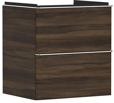 hansgrohe Xelu Q Waschtischunterschrank, 580x475, 2 Schubkästen, für Waschtisch, 5402, Farbe: Möbel Nussbaum Dunkel/Griff Chrom