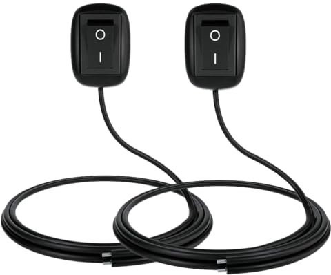 JIZZU Interruttore 12v, 2 Interruttori per Auto, Cavo da 1M, Tipo di Pasta, Interruttore Universale 12V per Diverse Lampade e Auto