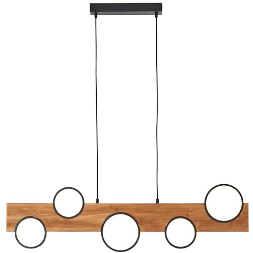 Brilliant Lampe Cheesy LED Pendelleuchte 100cm matt schwarz/holz Metall/Glas braun 34 W LED integriert