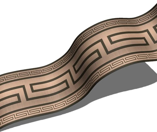 Funlife Selbstklebende PVC Tapete bordüre, Tapetenbordüre Wandtatoo in griechischem Stil, Wandbordüre Klebefolie für Bad Spiegel Küche Fliesen Raumdekoration, 10x200cm Rosé Gold